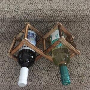 3 Bottle Rustic Wood Look Wine Rack. NWOT